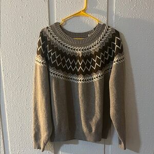 Weatherproof Gray and Brown Crewneck Sweater